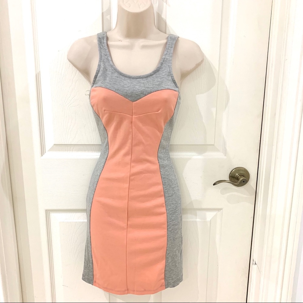 Pink and gray dress